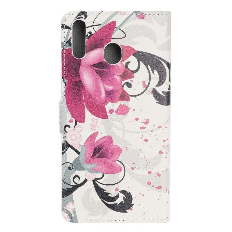 Samsung Galaxy A40 - Étui avec rabat Fleur de Lotus