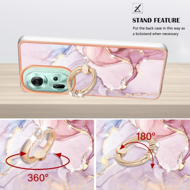 Coque Oppo Reno 11 5G Anneau Support Design Marbre