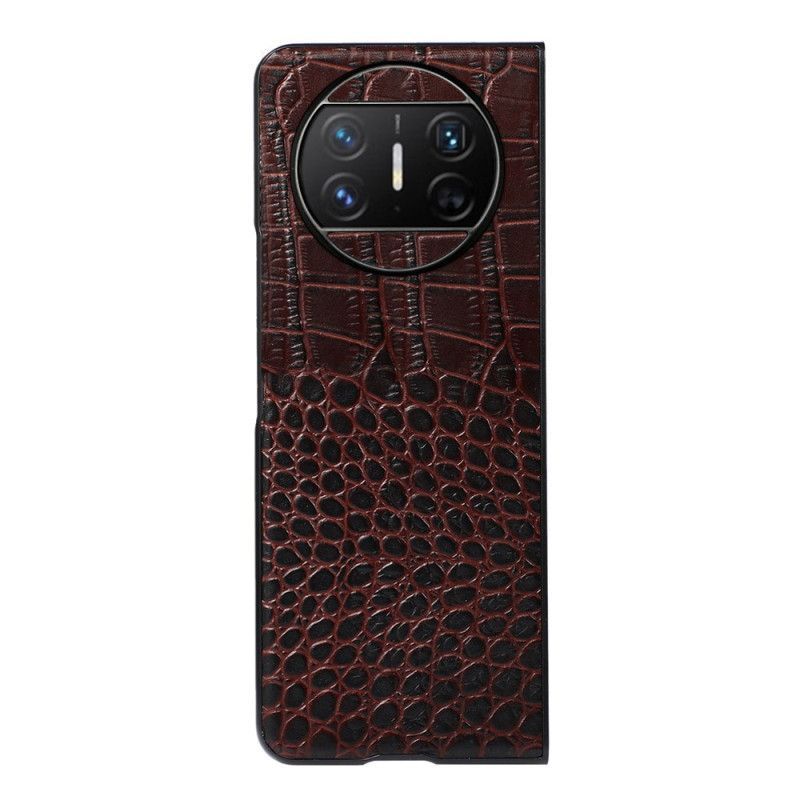 Coque Huawei Mate X3 Cuir Véritable Style Crocodile