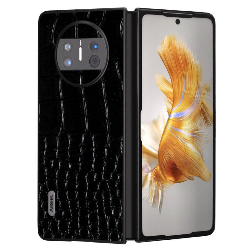 Coque Huawei Mate X3 Vrai Cuir style Crocodile ABEEL