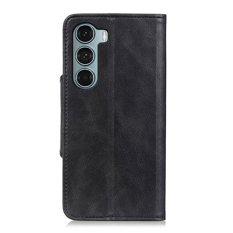 Housse Moto G200 5G Simili Cuir Vintage et Bouton