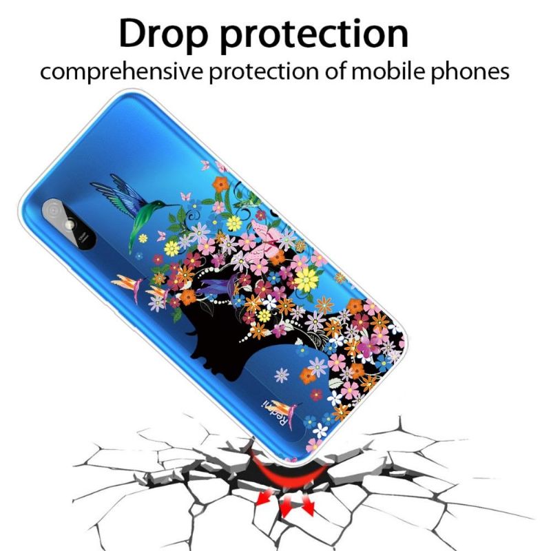 Coque Xiaomi Redmi 9A colibri fleur