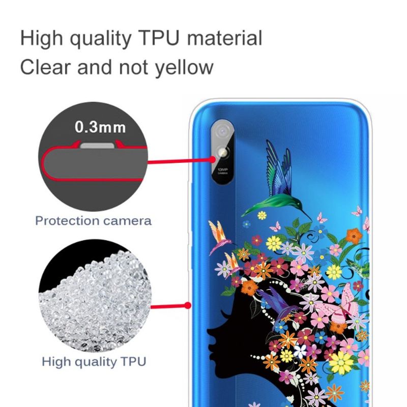 Coque Xiaomi Redmi 9A colibri fleur