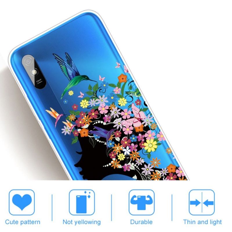 Coque Xiaomi Redmi 9A colibri fleur