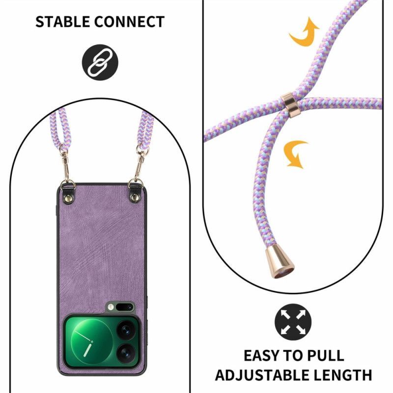 Coque à Cordon Xiaomi 17 Pro Simili Cuir Rétro