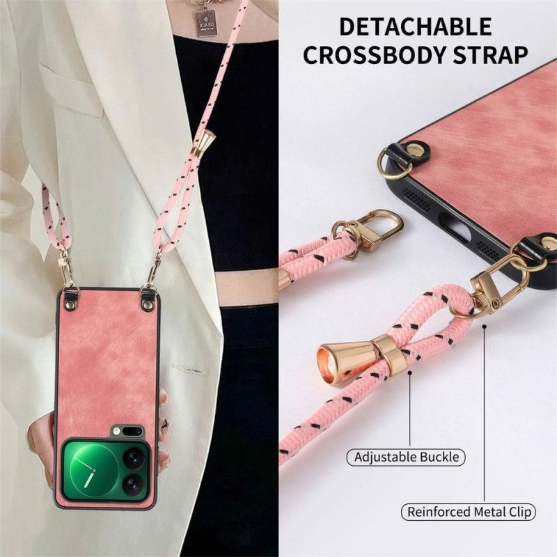 Coque à Cordon Xiaomi 17 Pro Simili Cuir Rétro