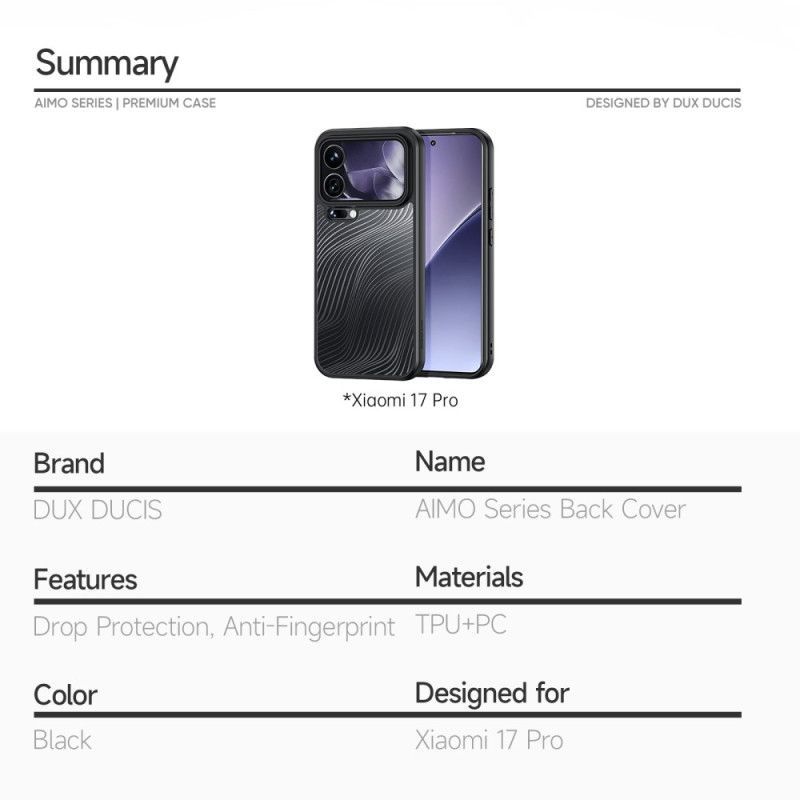 Coque Xiaomi 17 Pro Aimo Series DUX DUCIS