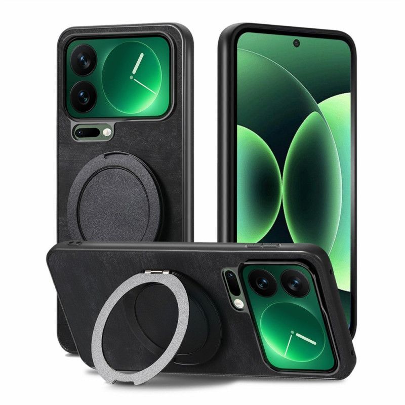 Coque Xiaomi 17 Pro Support Rotatif et Texture Cuir Rétro