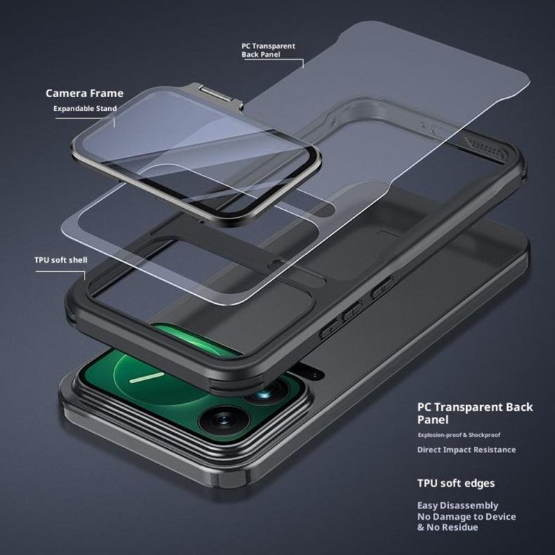 Coque Xiaomi 17 Pro Transparente Support Intégré et Protection Caméra