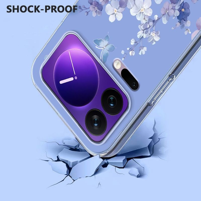 Coque Xiaomi 17 Pro Transparentes Papillons et Fleurs