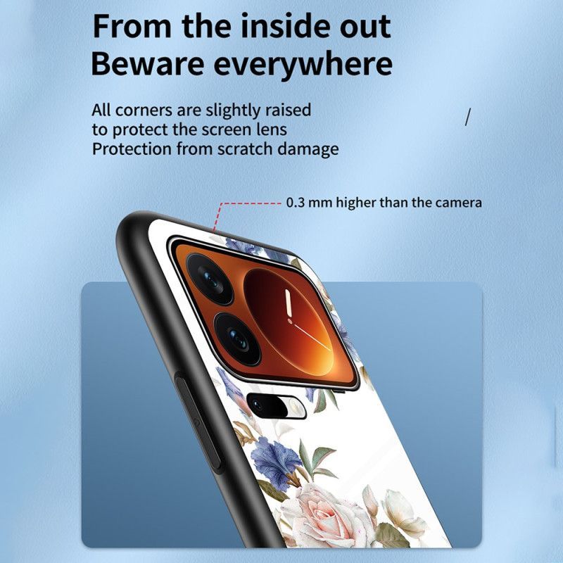 Coque Xiaomi 17 Pro Verre Trempé Motif Floral