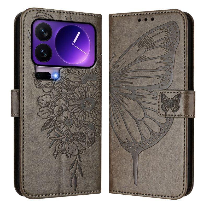 Housse Xiaomi 17 Pro Design Papillon à Lanière