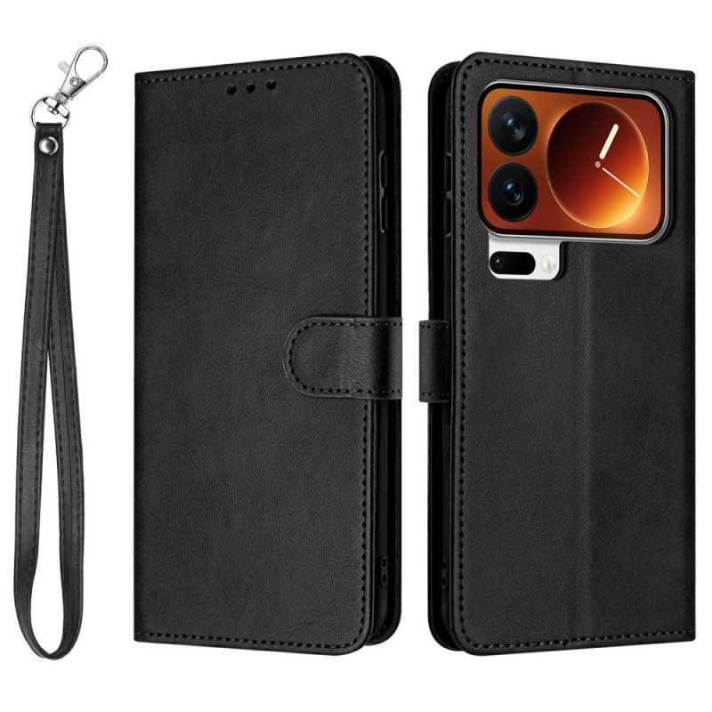 Housse Xiaomi 17 Pro Effet Cuir à Lanière