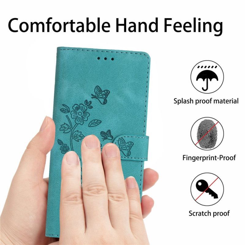 Housse Xiaomi 17 Pro Effet Daim Motif Floral