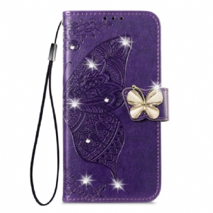 Housse Xiaomi 17 Pro Papillon 3D et Strass