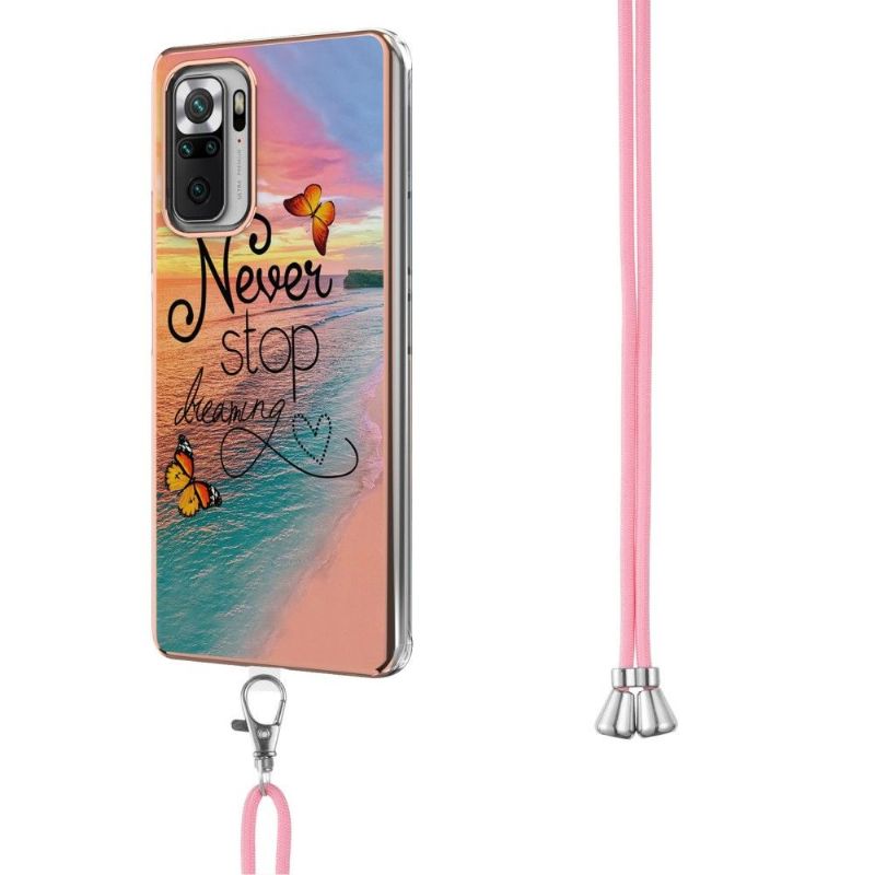 Coque Xiaomi Redmi Note 10 Pro Never Stop Dreaming à cordon