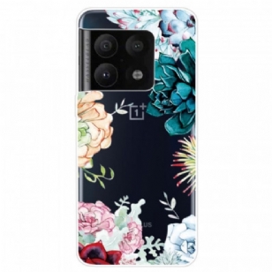 Coque OnePlus 10 Pro 5G Transparente Fleurs Aquarelle