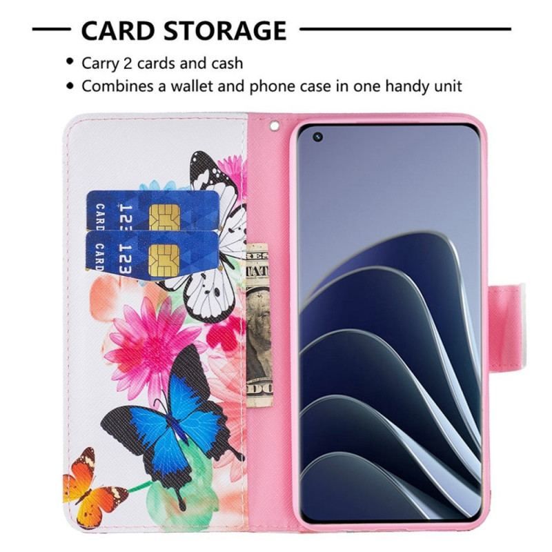 Housse OnePlus 10 Pro 5G Papillons Aquarelle