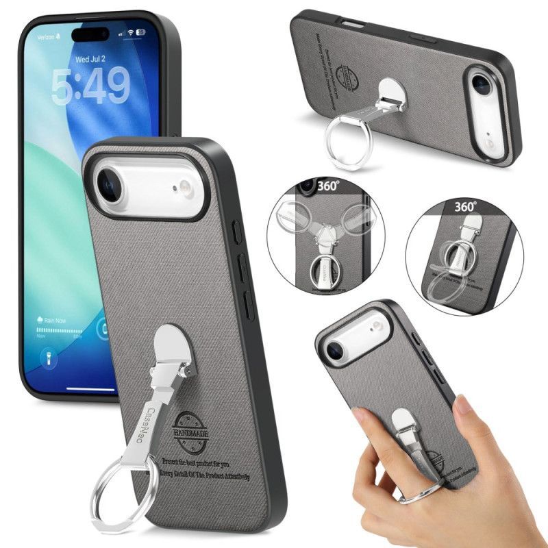 Coque pour iPhone Air avec support pliable et texture twill