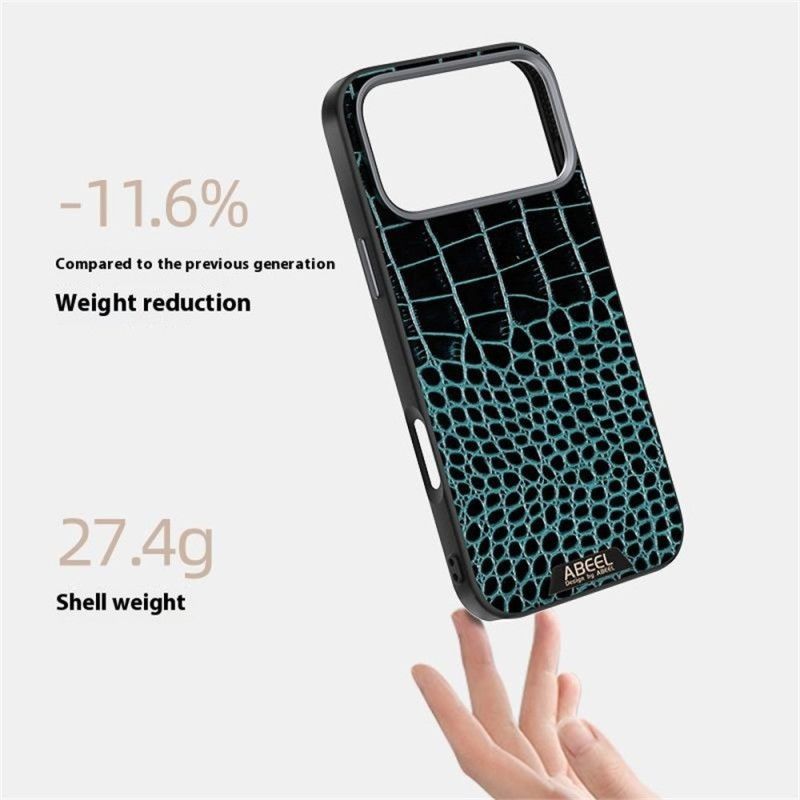 Coque iPhone Air Compatible MagSafe Effet Croco ABEEL