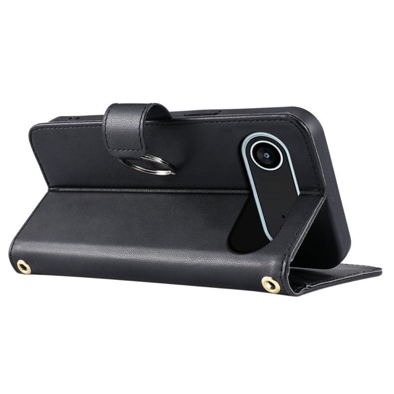 Housse iPhone Air Portefeuille Matelassé avec Lanière et Bandoulière