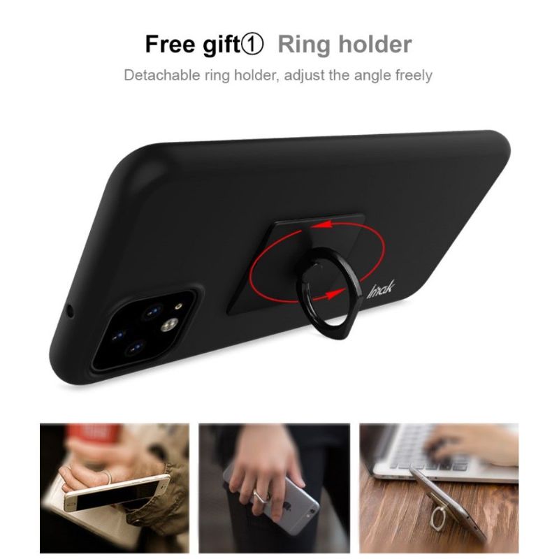 Google Pixel 4 XL - Coque avec support + verre trempé - Noire mate