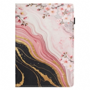 Étui Samsung Galaxy Tab S10 FE / S9 / S9 FE Motif Floral Marbre