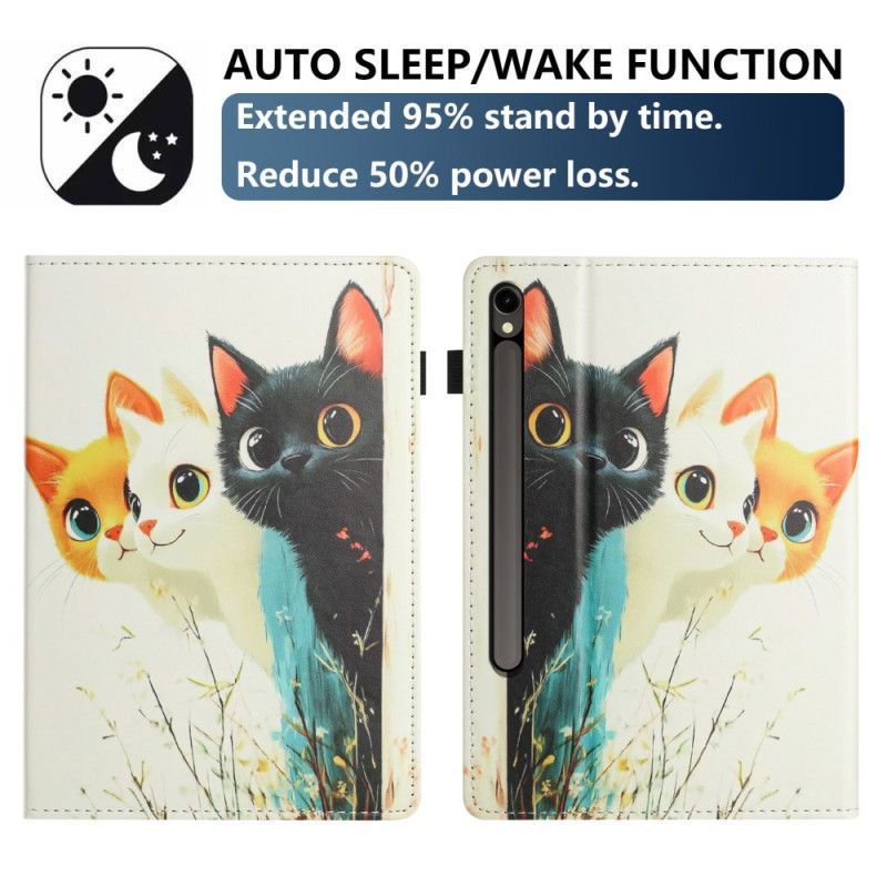 Étui Samsung Galaxy Tab S10 FE / S9 / S9 FE Motif Trois Chats
