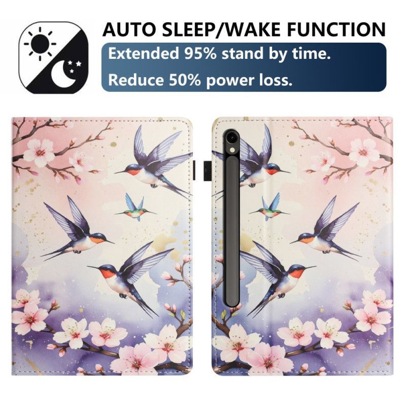 Étui Samsung Galaxy Tab S10 FE / S9 / S9 FE Oiseaux