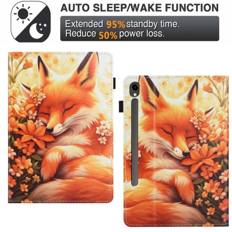 Étui Samsung Galaxy Tab S10 FE / S9 / S9 FE Renard fleuri