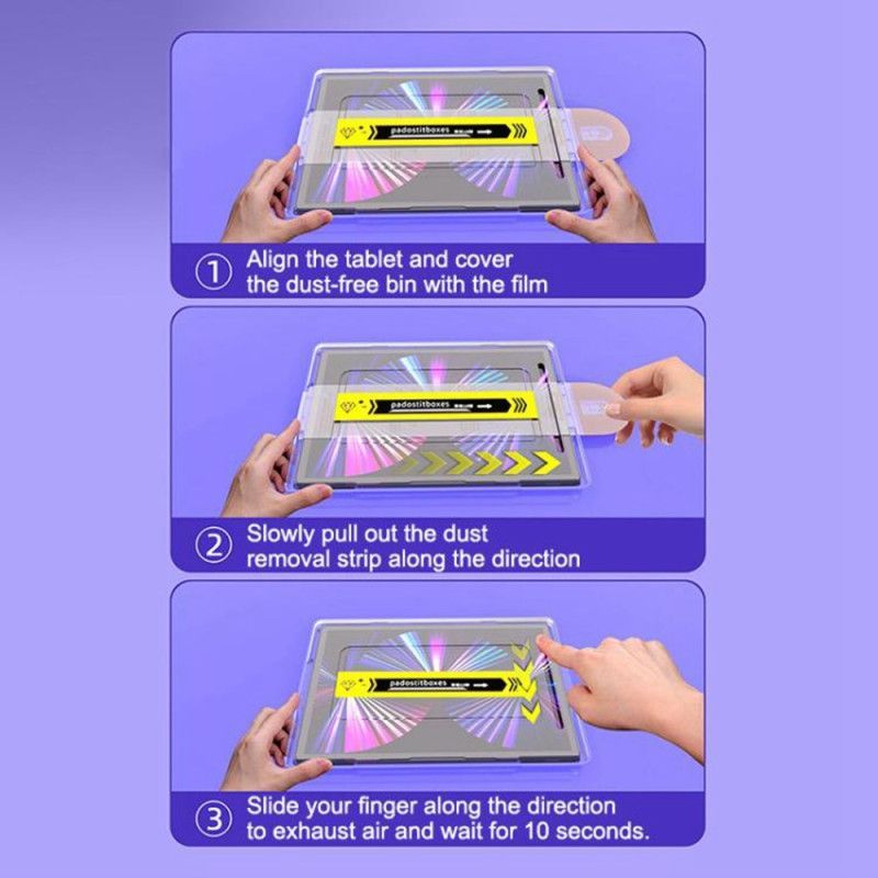 Protection en Verre Trempé pour Écran Samsung Galaxy Tab S10 Lite / S10 FE / S9 / S9 FE / S8 / S7 HD avec Outil Anti-Poussière