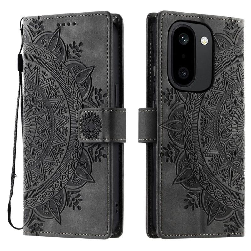 Housse OnePlus 15R Portefeuille Effet Daim Mandala