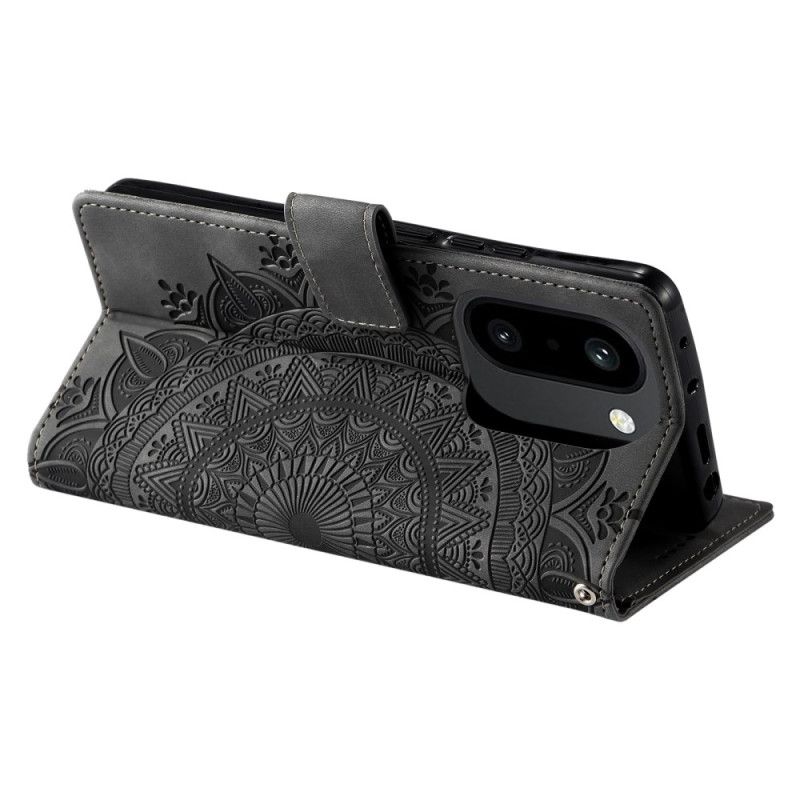 Housse OnePlus 15R Portefeuille Effet Daim Mandala