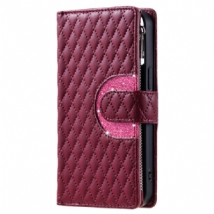 Housse OnePlus 15R Portefeuille Matelassée à Paillettes