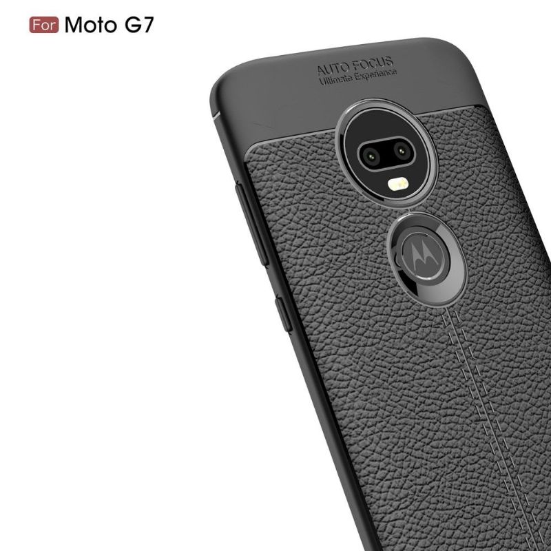 Motorola Moto G7 - Coque gel finition simili cuir