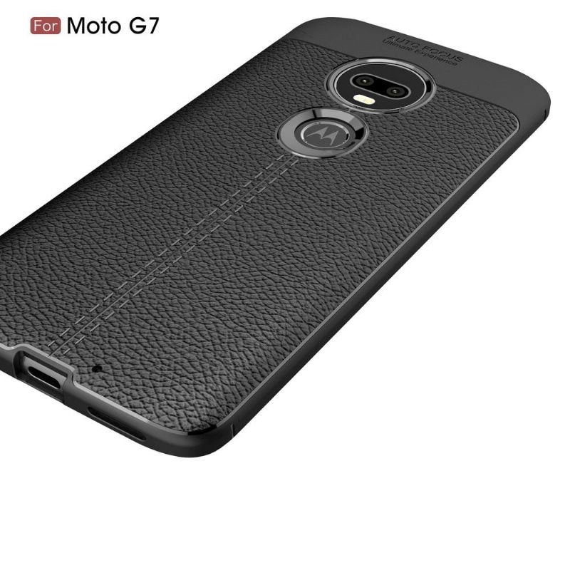 Motorola Moto G7 - Coque gel finition simili cuir