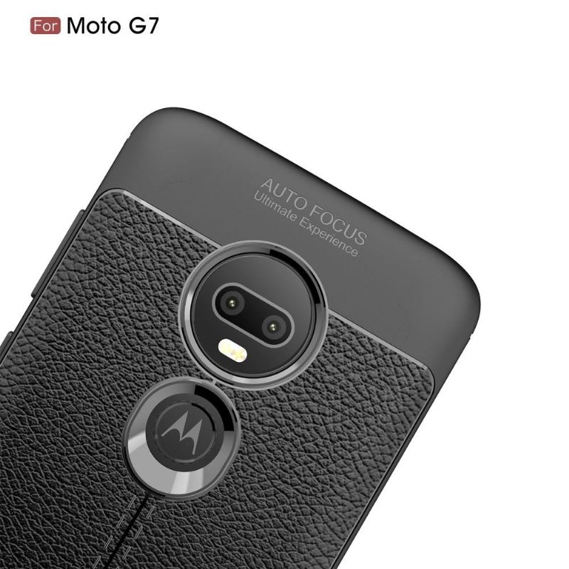 Motorola Moto G7 - Coque gel finition simili cuir
