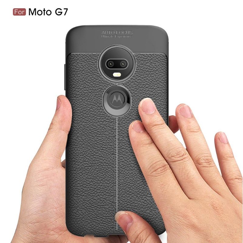 Motorola Moto G7 - Coque gel finition simili cuir