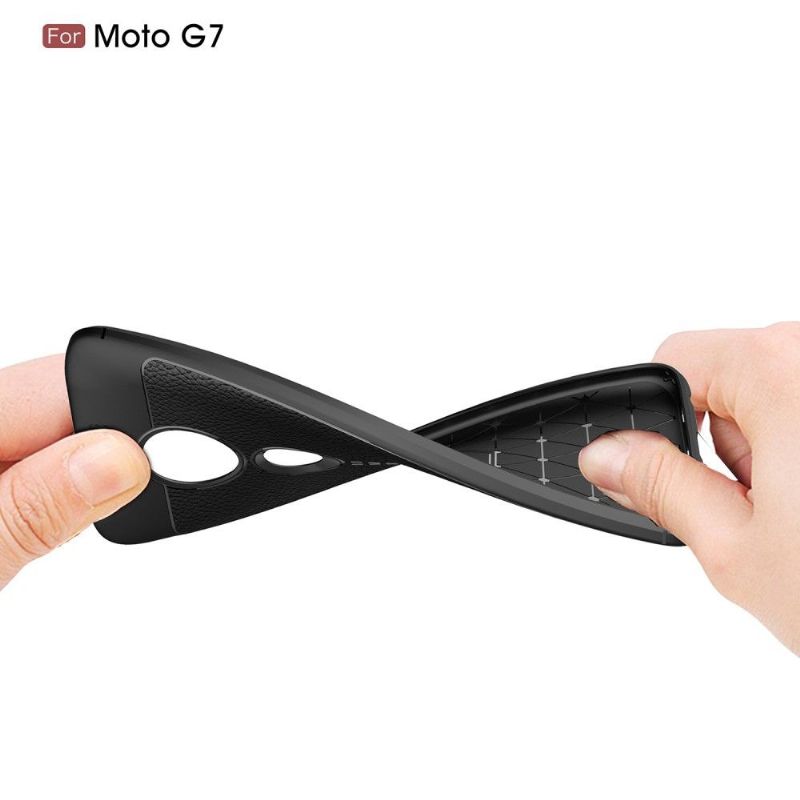 Motorola Moto G7 - Coque gel finition simili cuir