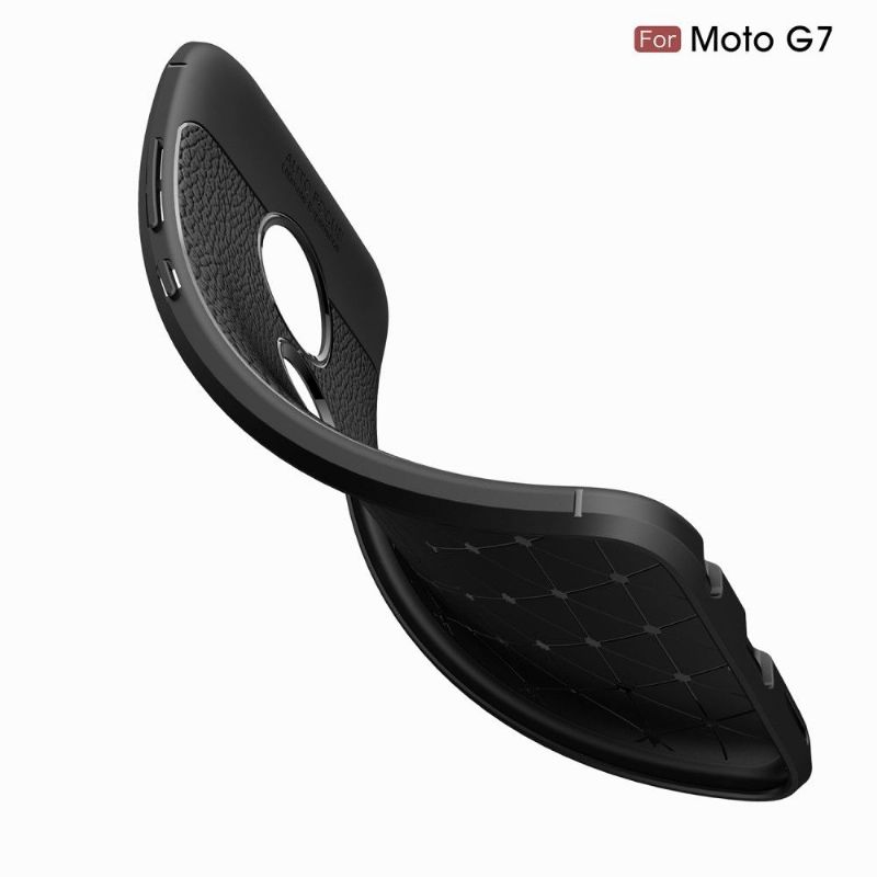 Motorola Moto G7 - Coque gel finition simili cuir