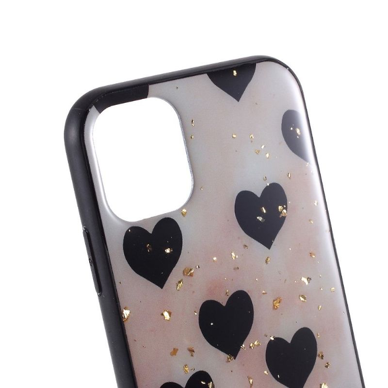 iPhone 11 Pro - Coque coeurs noirs