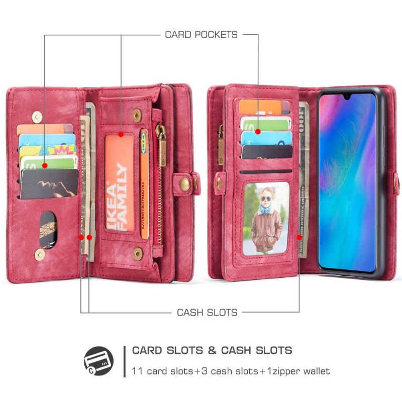 Huawei P30 - Coque et housse porte cartes 2-en-1 - Rouge