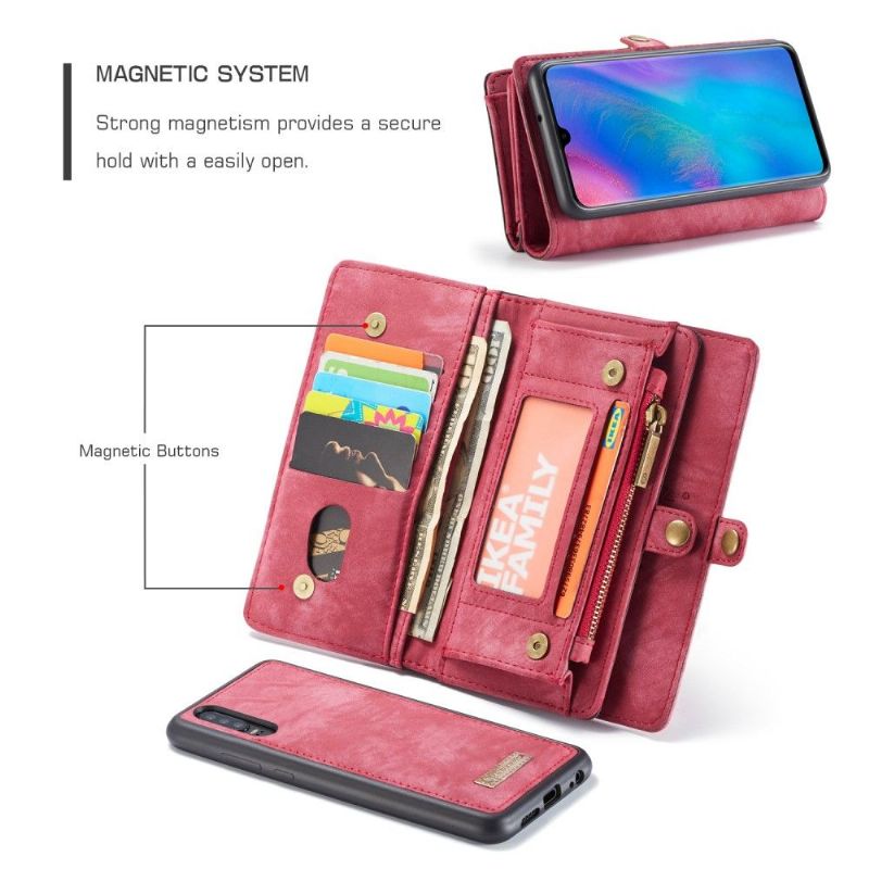 Huawei P30 - Coque et housse porte cartes 2-en-1 - Rouge