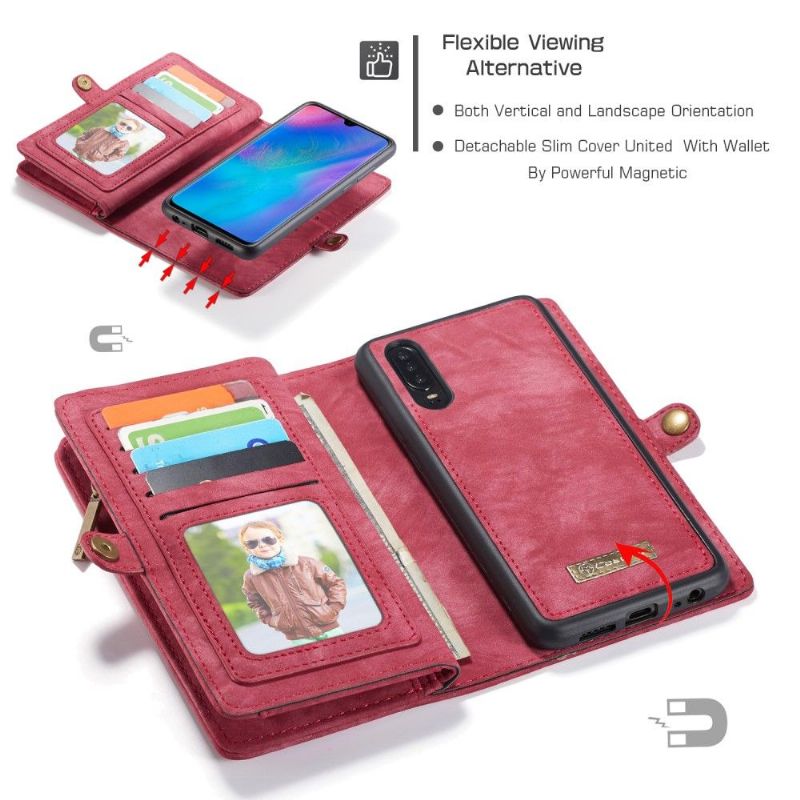Huawei P30 - Coque et housse porte cartes 2-en-1 - Rouge