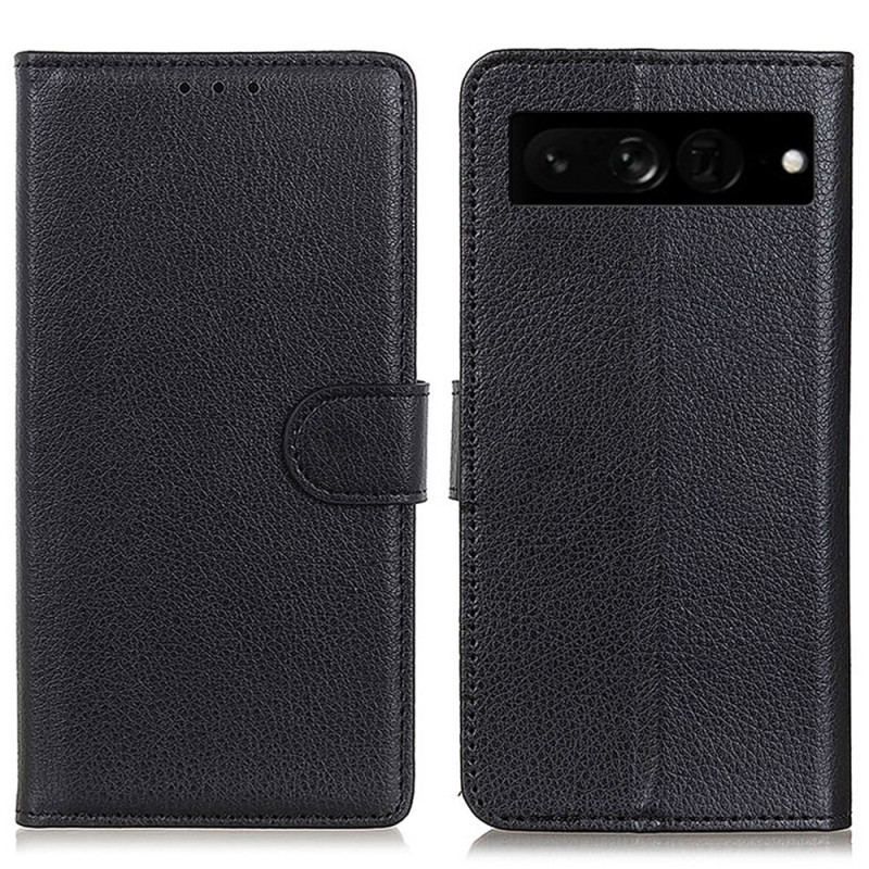 Housse Google Pixel 7 Pro Simili Cuir Litchi Traditionnel