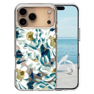 Coque iPhone 17 Pro Max Compatible MagSafe Fleurs Blanches