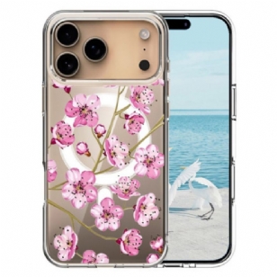 Coque iPhone 17 Pro Max Compatible MagSafe Fleurs Roses
