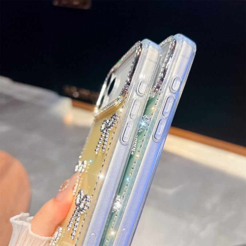 Coque iPhone 17 Pro Max Décoration Papillons et Paillettes