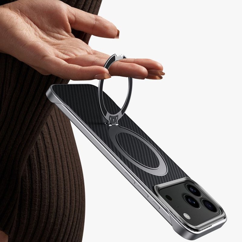 Coque iPhone 17 Pro Max Magsafe Anneau-Support Carbone