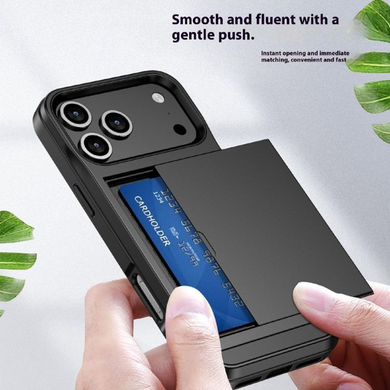 Coque iPhone 17 Pro Max Porte-Cartes Coulissant
